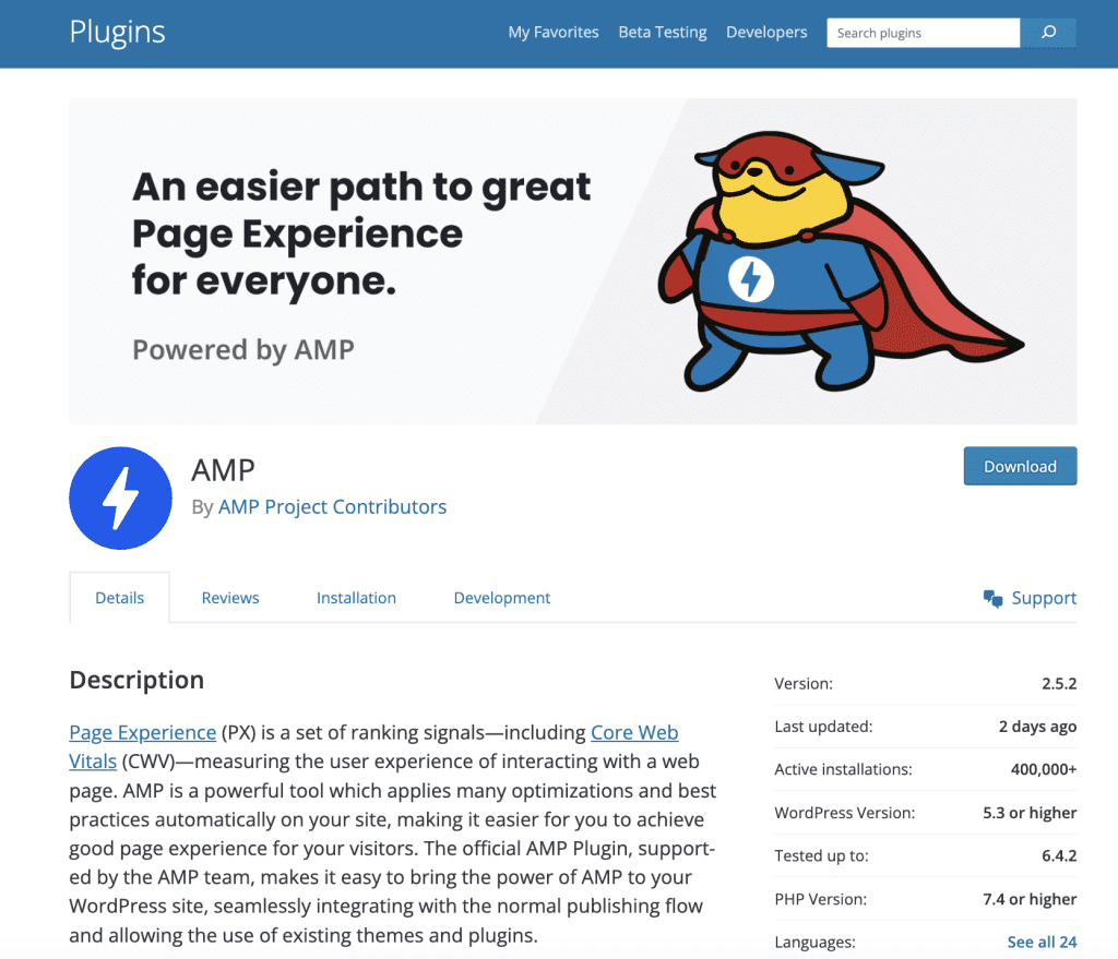 Official AMP for WordPress